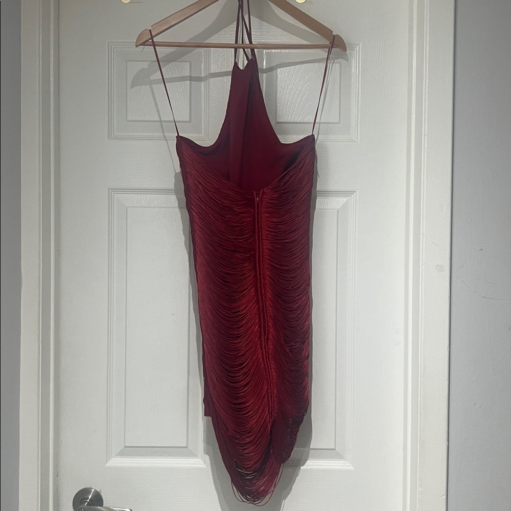Zara Backless Fringe Red Dress - Picture 8 of 10